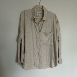 Oversized Linen-Blend Shirt